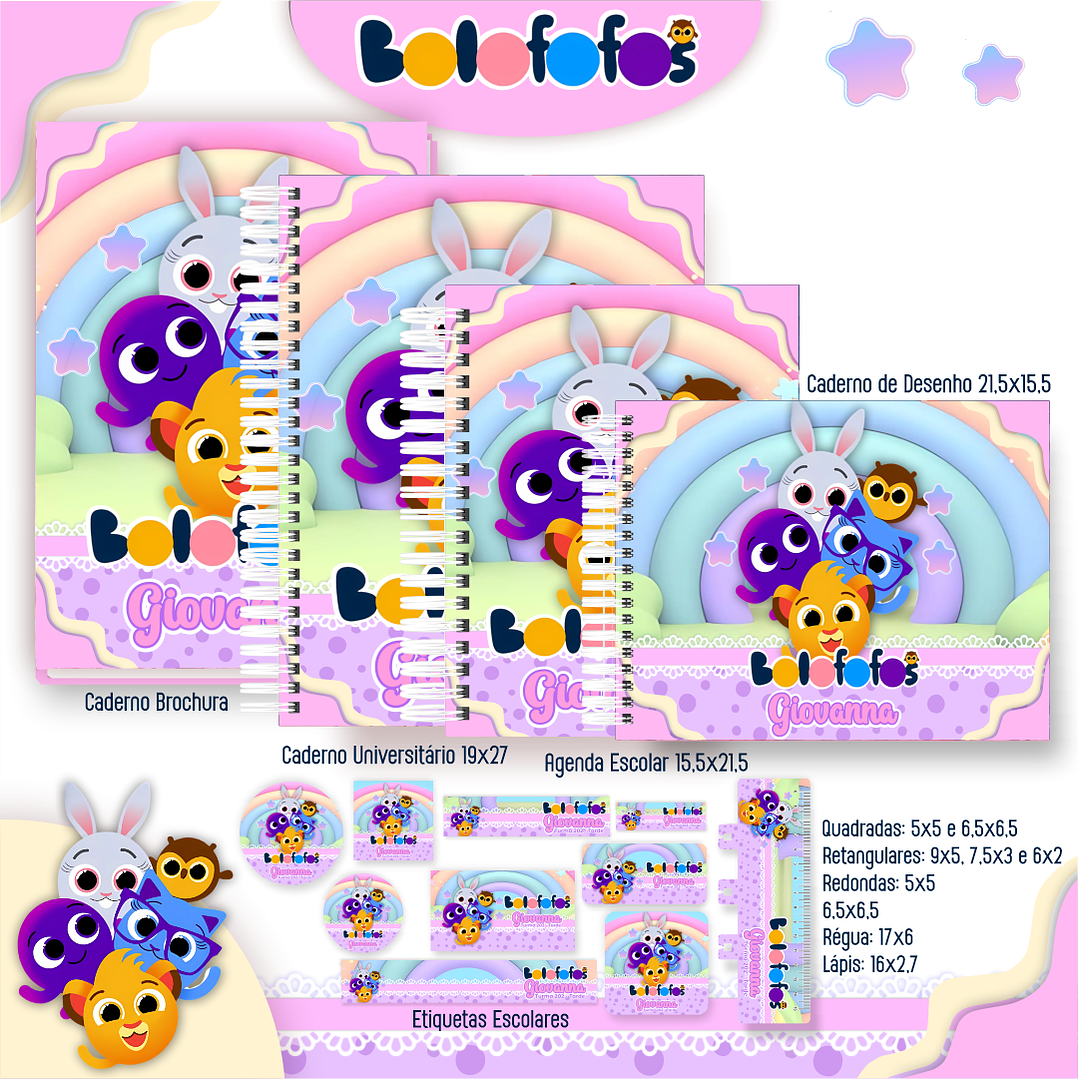 Kit Digital Encadernação Bolofofos - Volta às Aulas 1