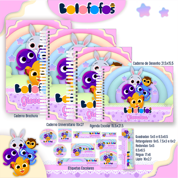 Kit Digital Encadernação Bolofofos - Volta às Aulas 1
