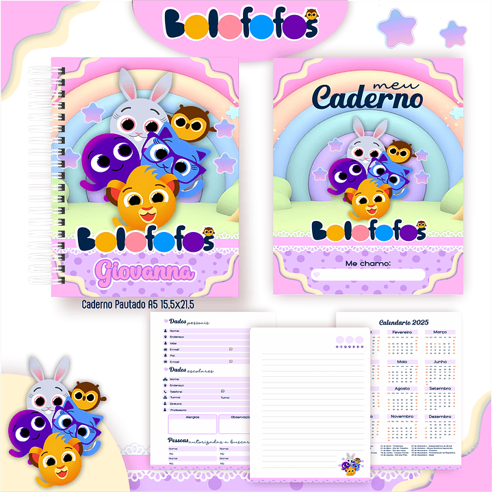 Kit Digital Encadernação Bolofofos - Volta às Aulas 6