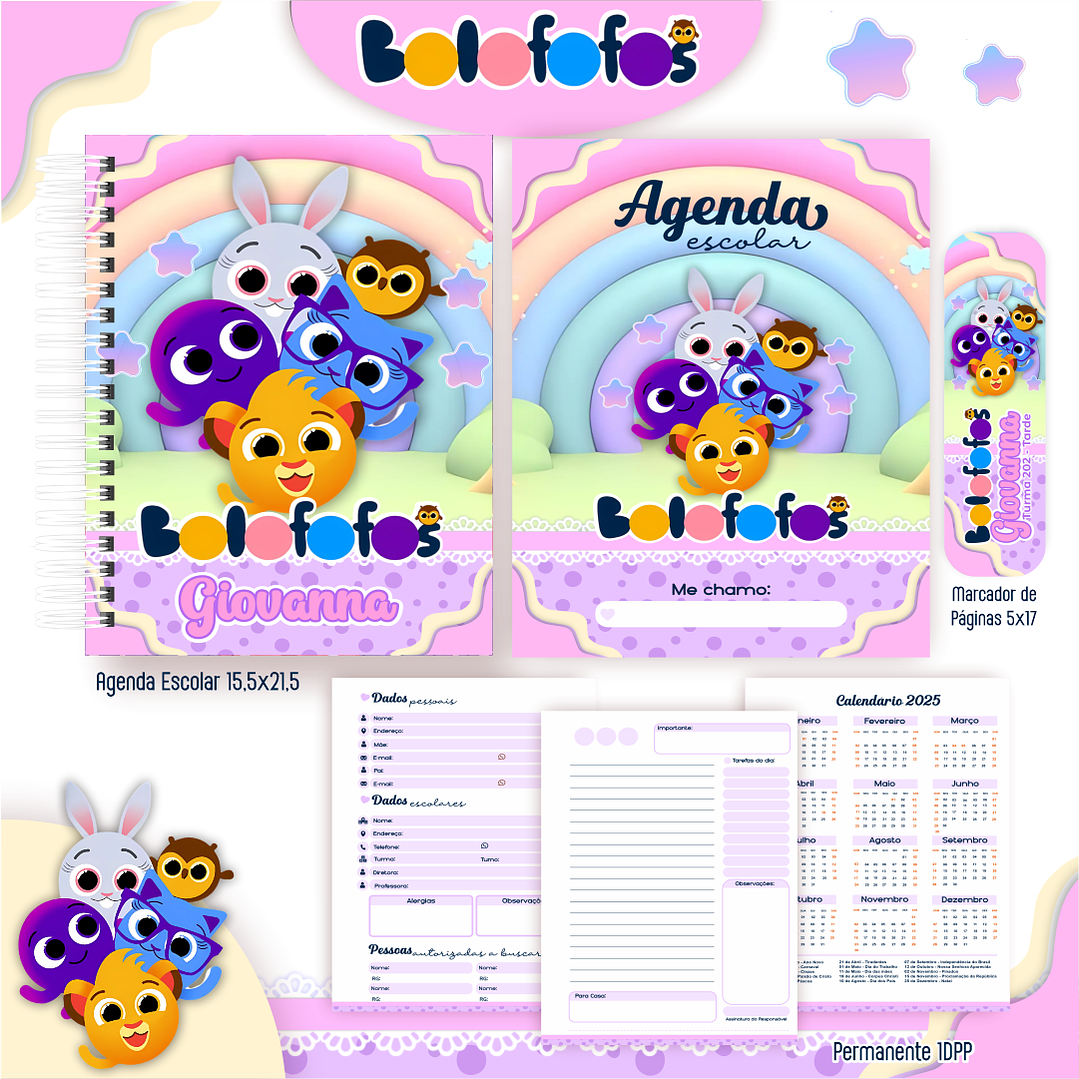 Kit Digital Encadernação Bolofofos - Volta às Aulas 7