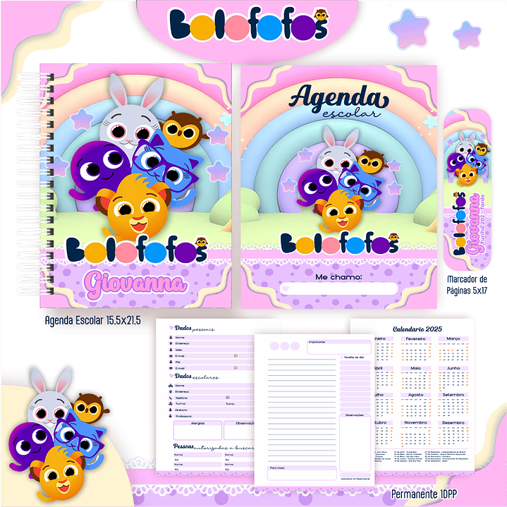Kit Digital Encadernação Bolofofos - Volta às Aulas 7