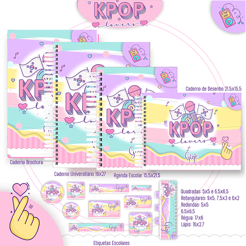 Kit Digital Encadernação Kpop Lovers - Volta às Aulas