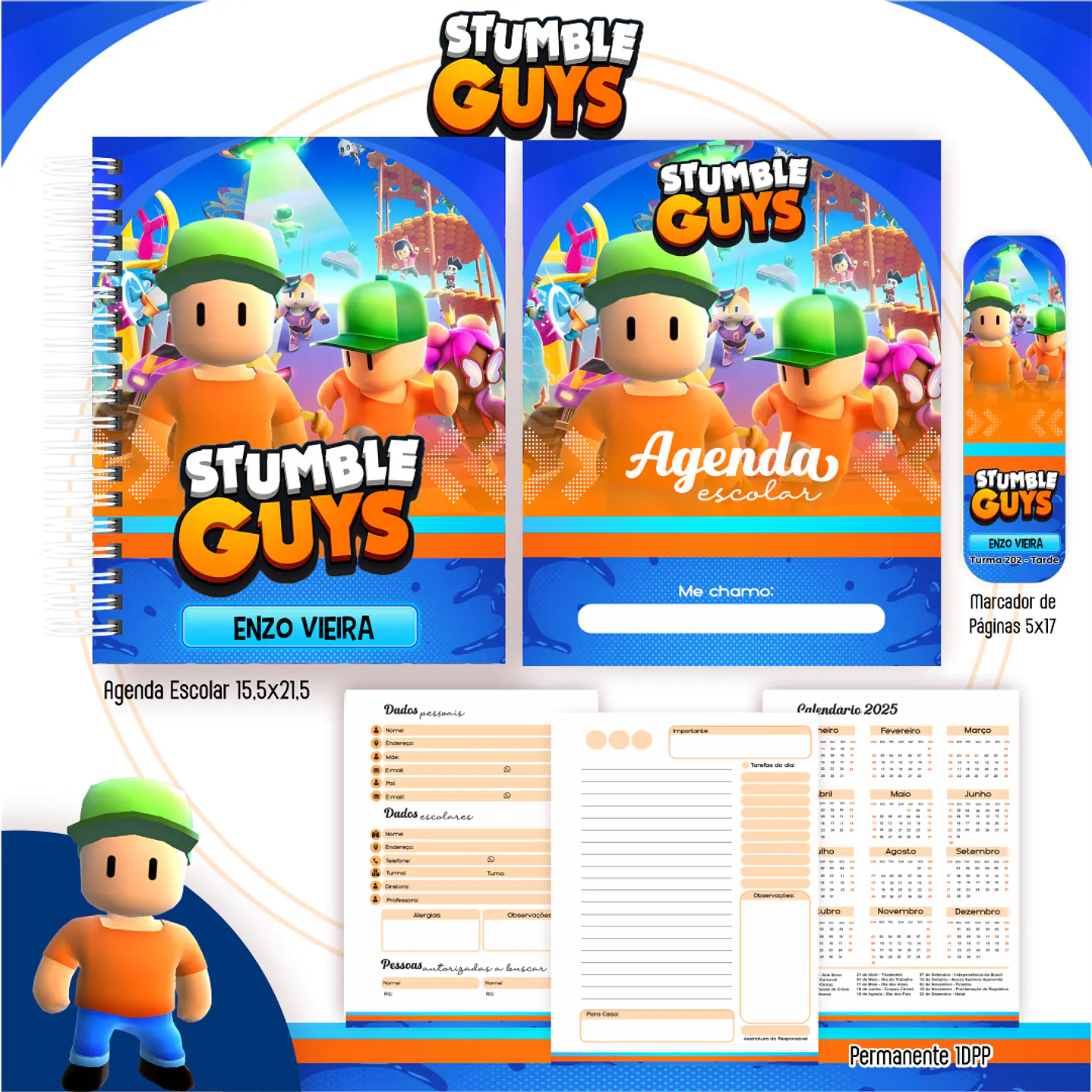 Kit Digital Encadernação Stumble Guys - Volta às Aulas 2