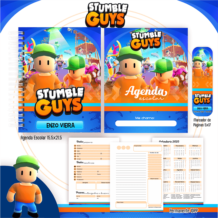 Kit Digital Encadernação Stumble Guys - Volta às Aulas 2