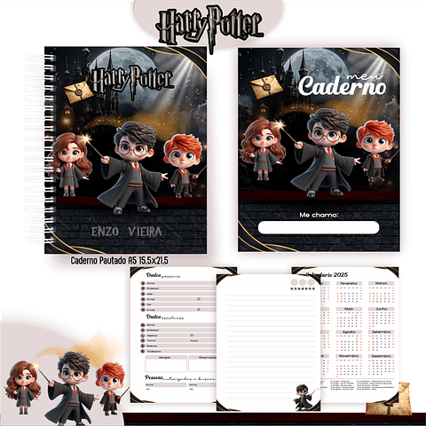 Kit Digital Encadernação Harry Potter - Volta às Aulas