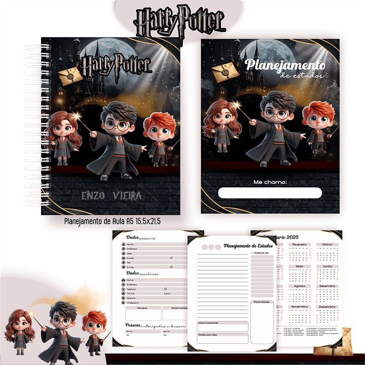 Kit Digital Encadernação Harry Potter - Volta às Aulas 4