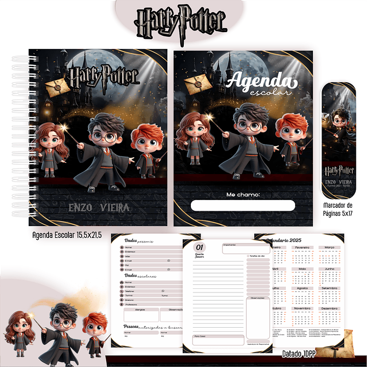 Kit Digital Encadernação Harry Potter - Volta às Aulas 5