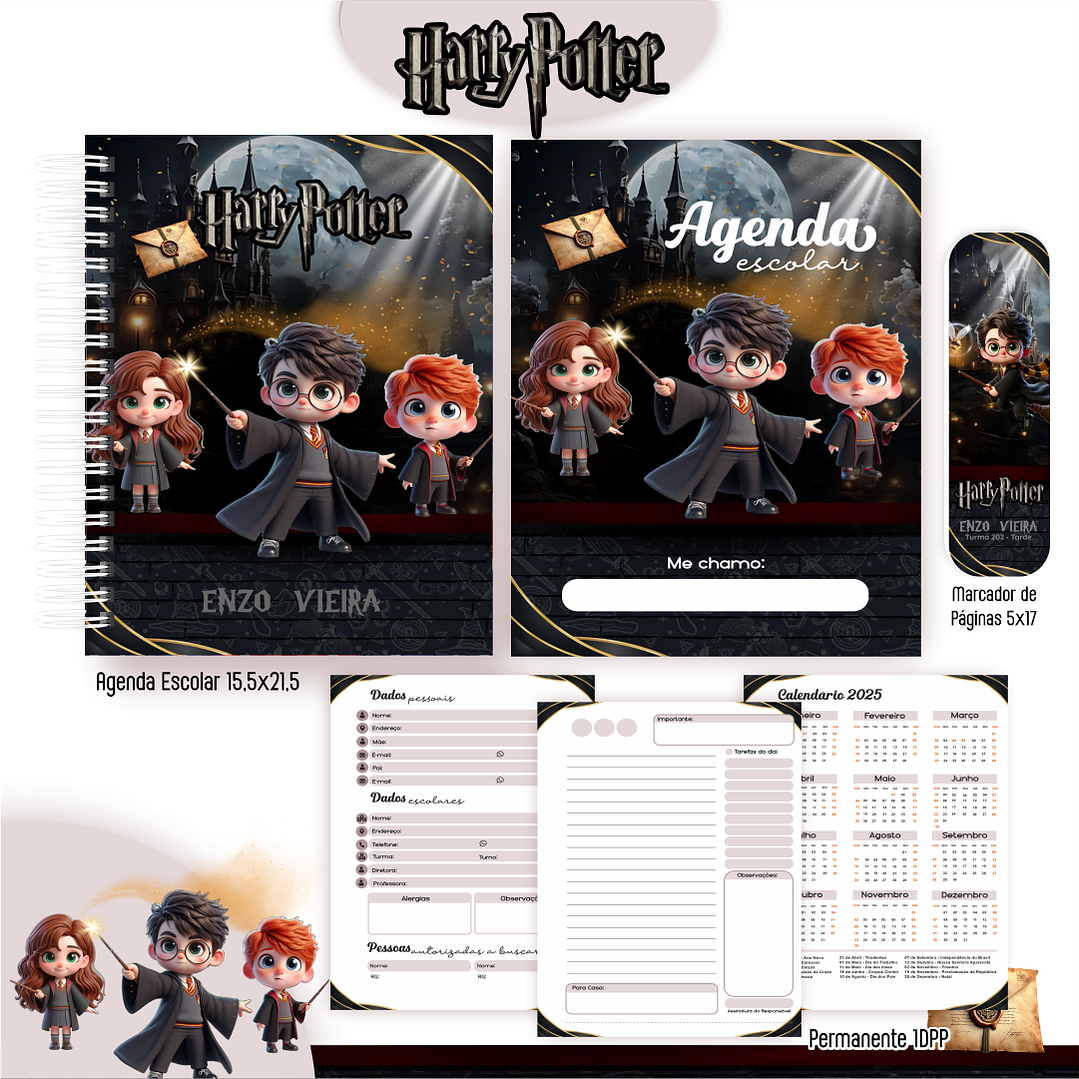 Kit Digital Encadernação Harry Potter - Volta às Aulas 7