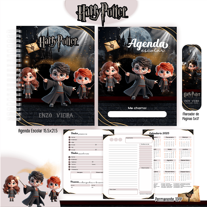 Kit Digital Encadernação Harry Potter - Volta às Aulas 7