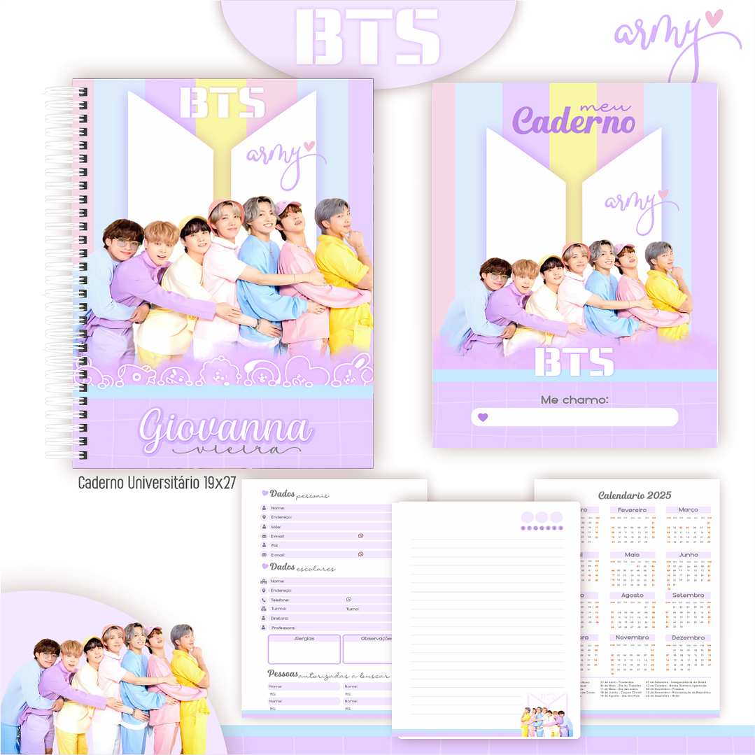 Kit Digital Encadernação BTS - Volta às Aulas 2