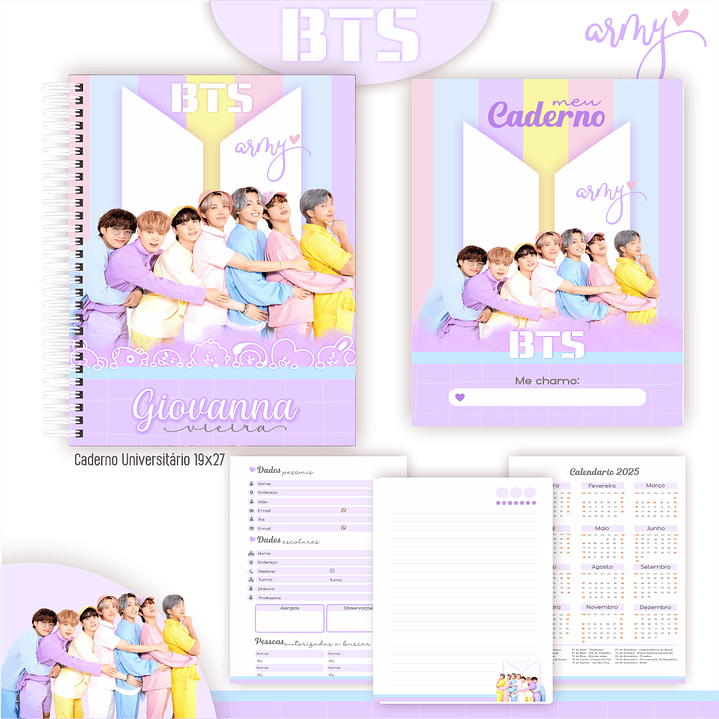 Kit Digital Encadernação BTS - Volta às Aulas 2