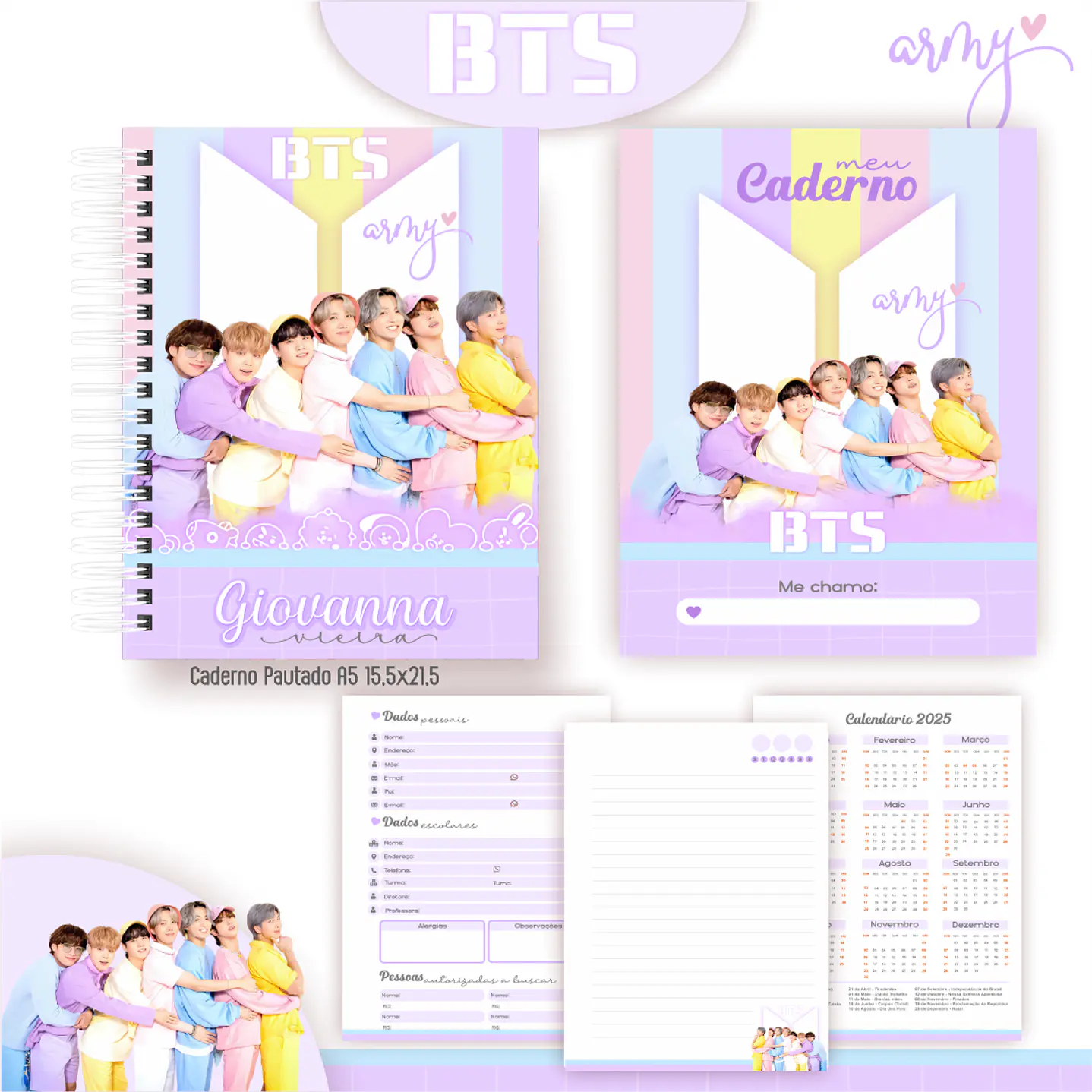 Kit Digital Encadernação BTS - Volta às Aulas 5