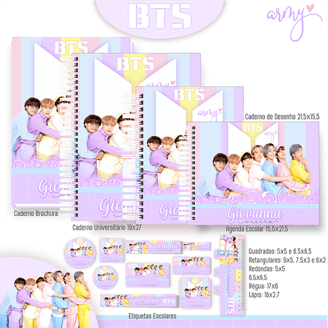 Kit Digital Encadernação BTS - Volta às Aulas