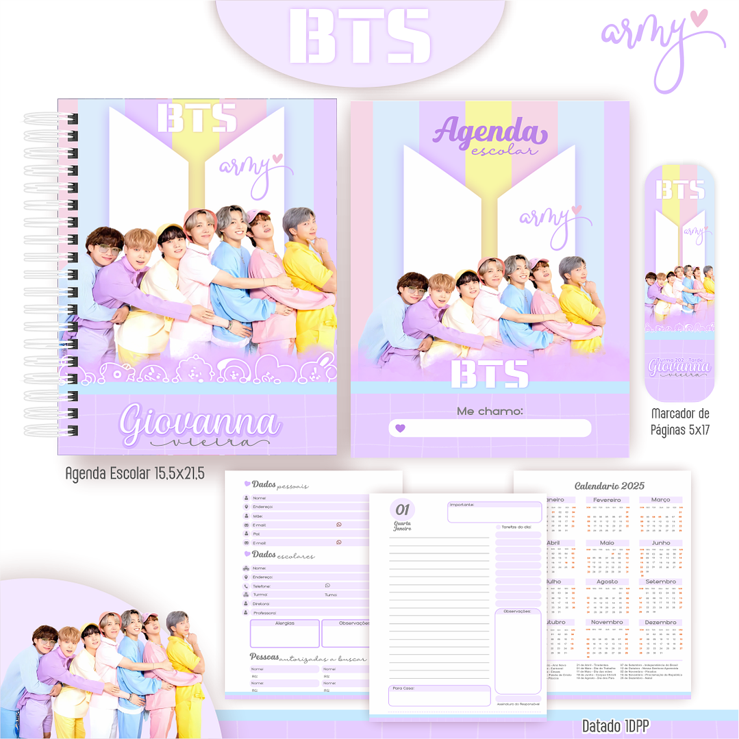 Kit Digital Encadernação BTS - Volta às Aulas 6