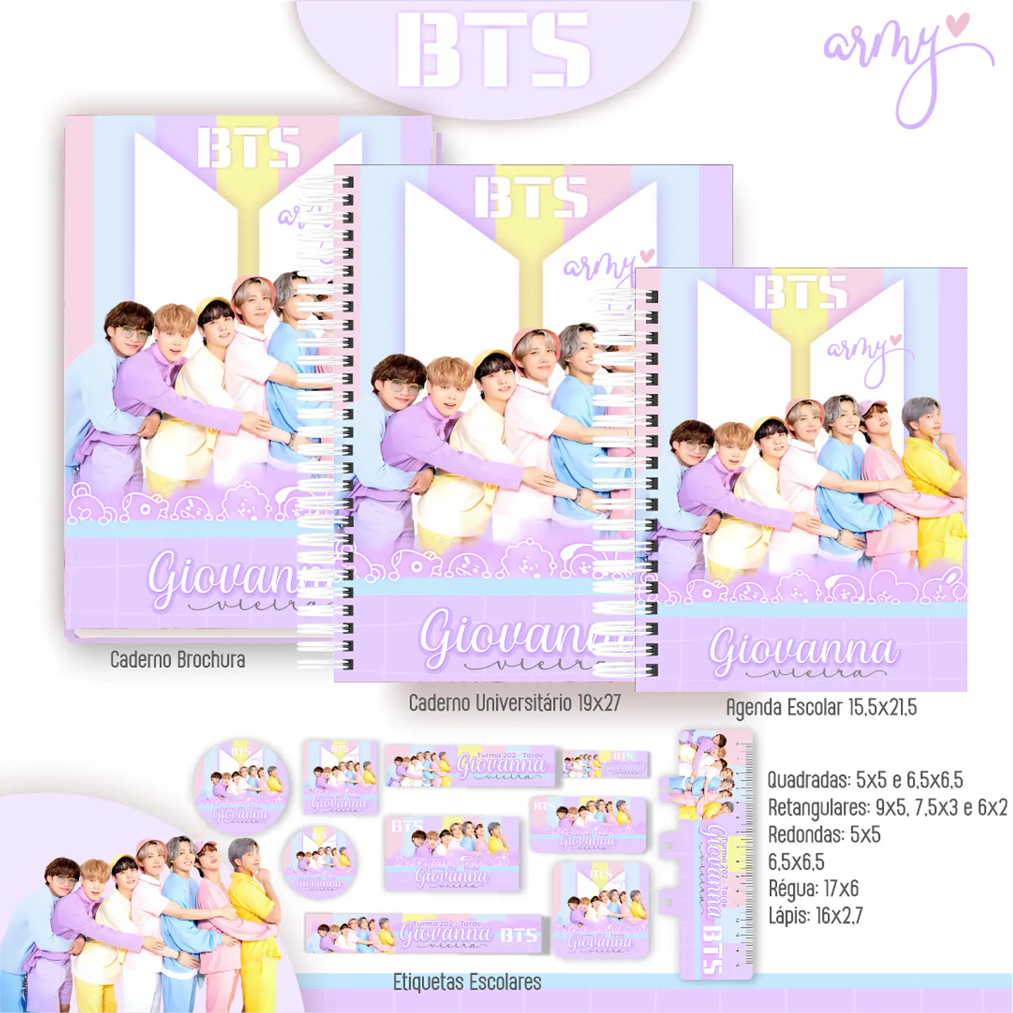 Kit Digital Encadernação BTS - Volta às Aulas 7
