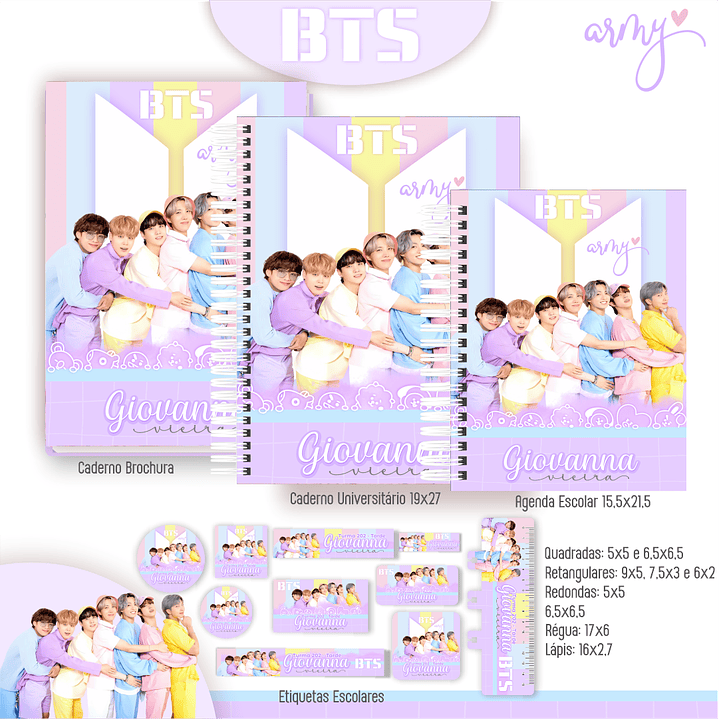 Kit Digital Encadernação BTS - Volta às Aulas 7