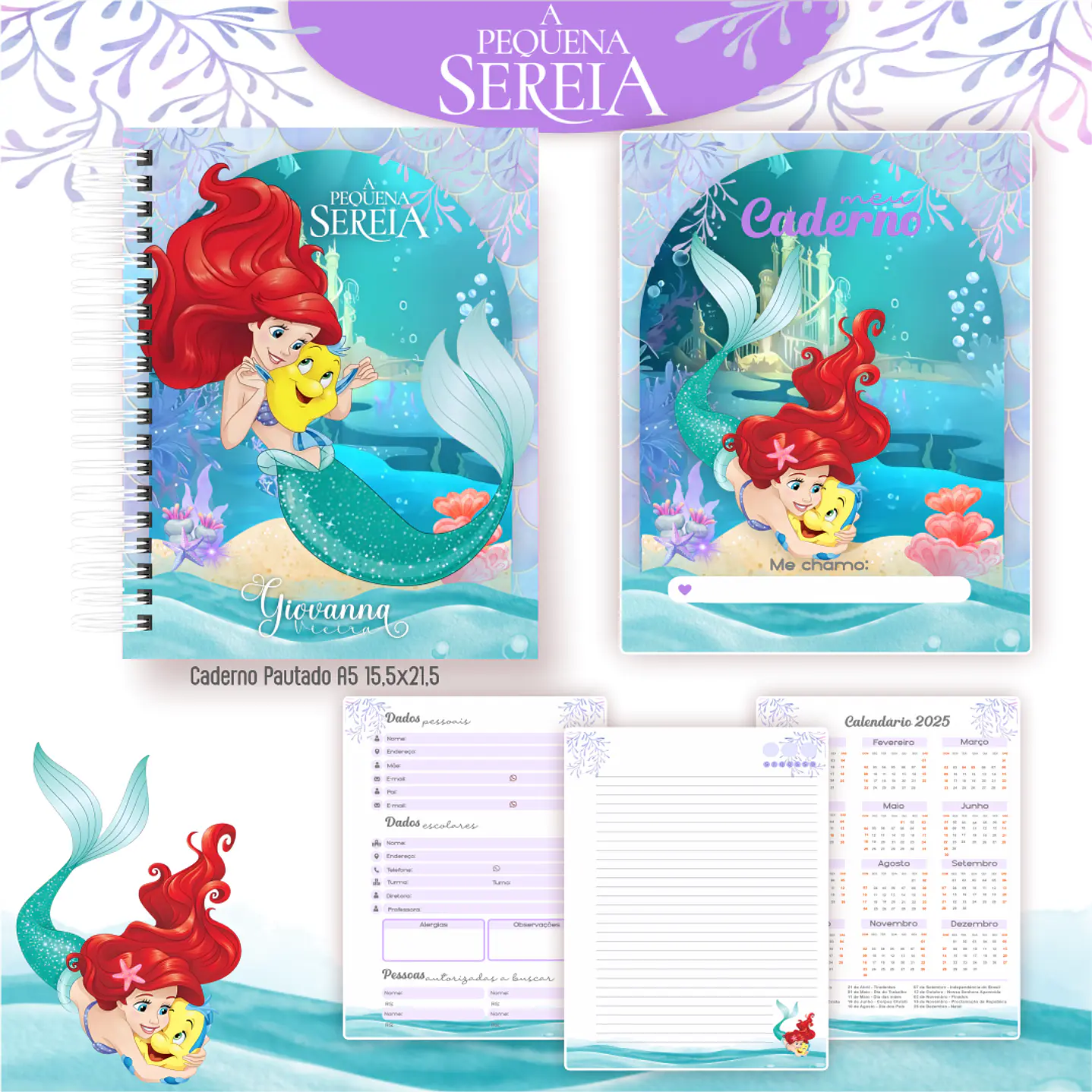 Kit Digital Encadernação Ariel - Volta às Aulas 2