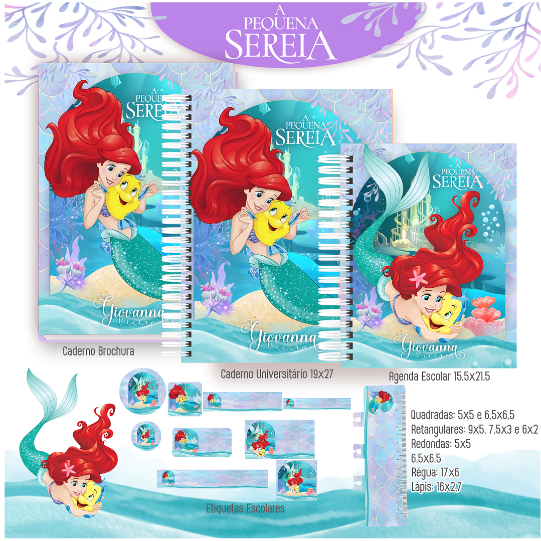 Kit Digital Encadernação Ariel - Volta às Aulas 3