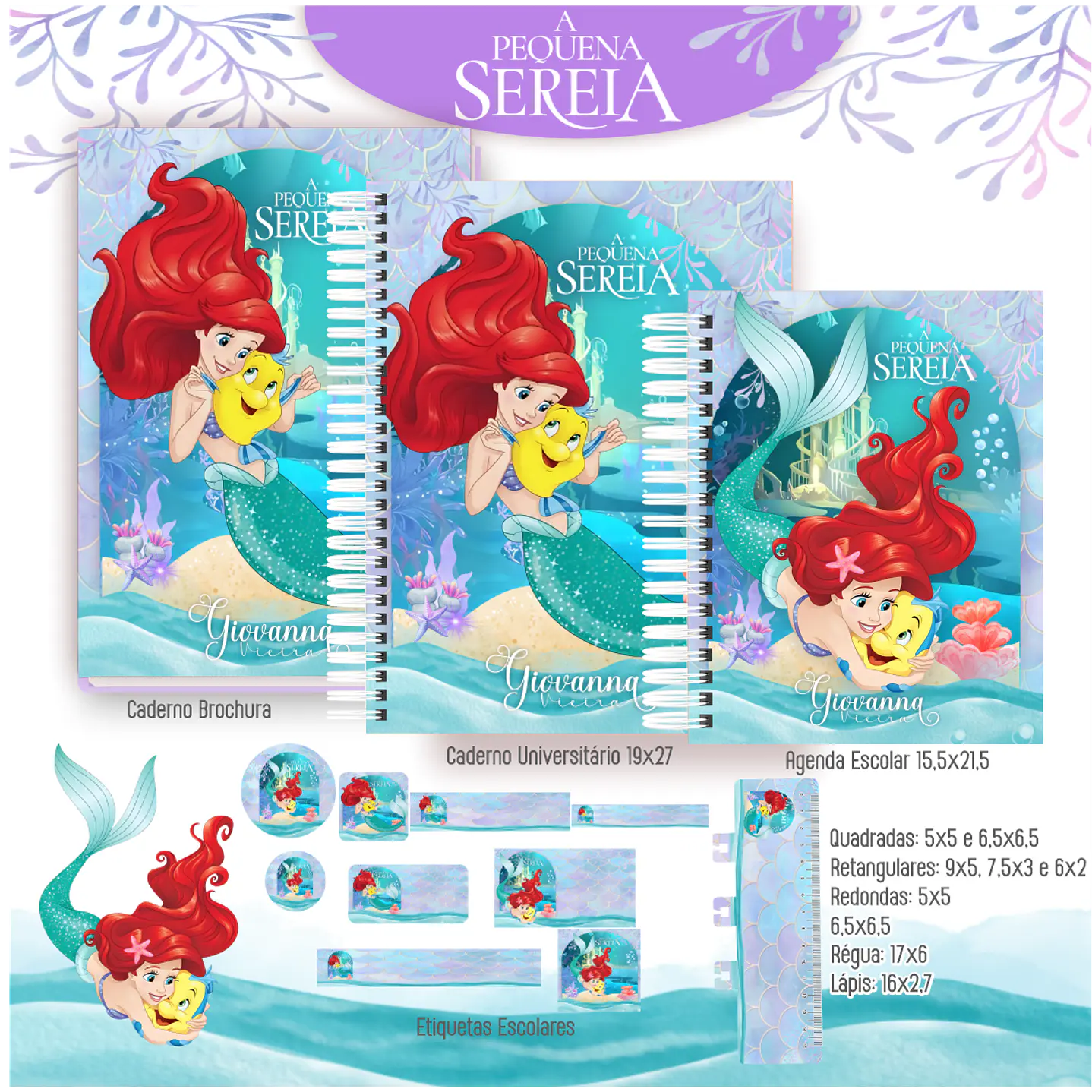 Kit Digital Encadernação Ariel - Volta às Aulas 3