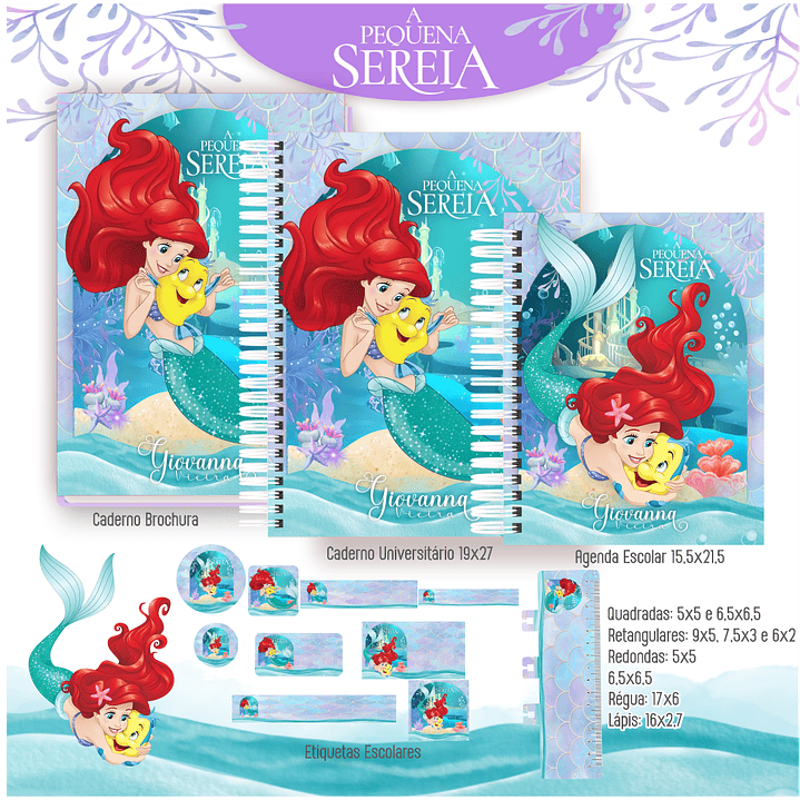 Kit Digital Encadernação Ariel - Volta às Aulas 3