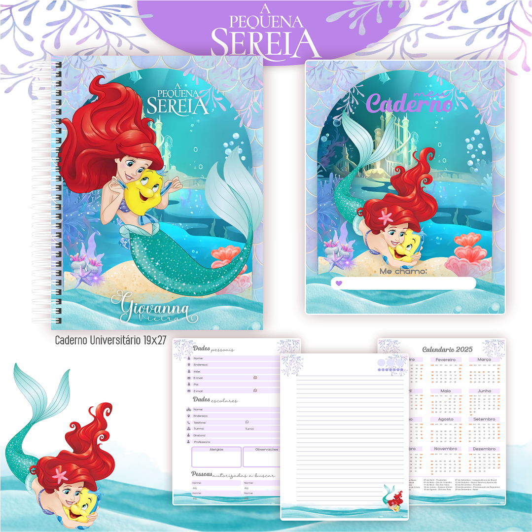 Kit Digital Encadernação Ariel - Volta às Aulas 4