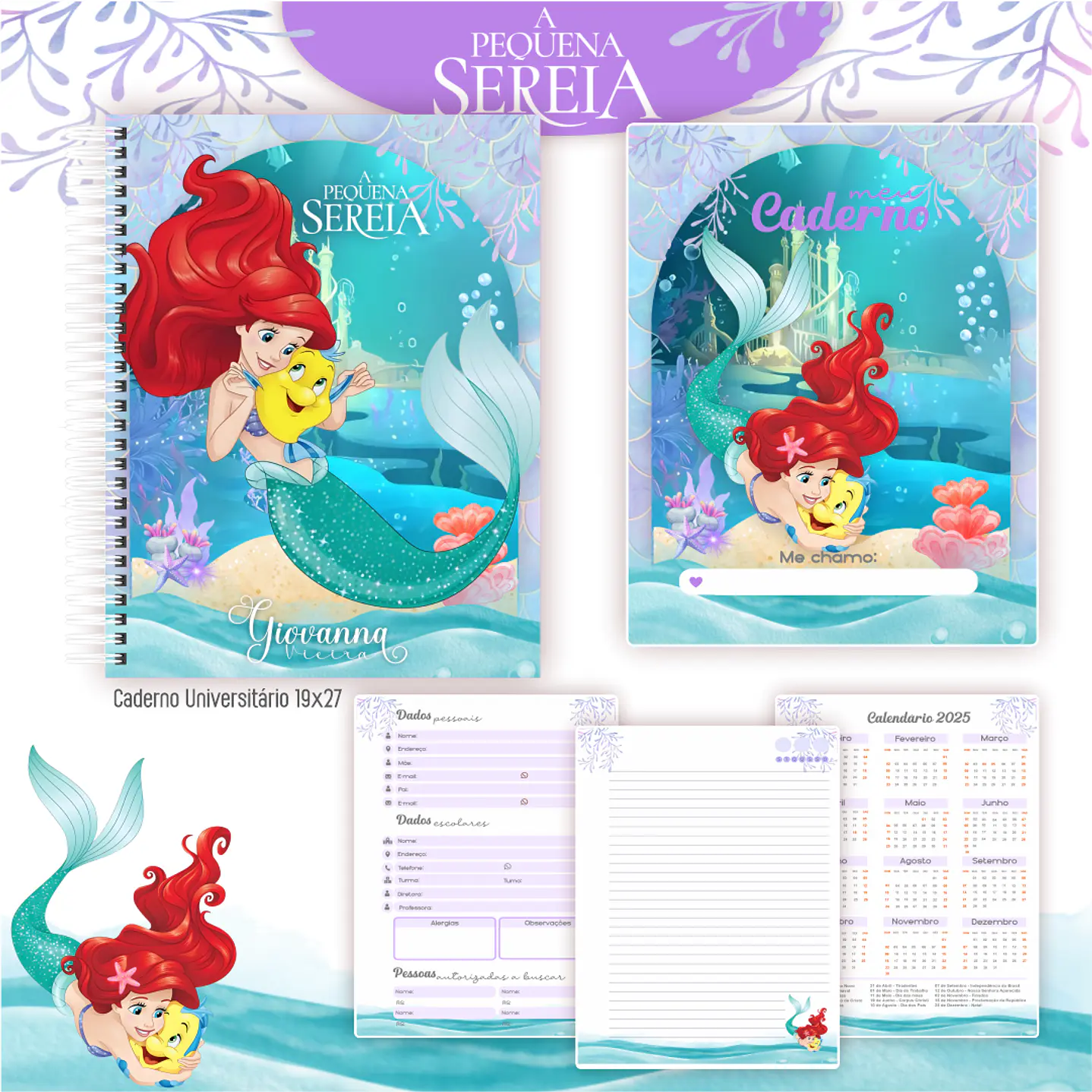 Kit Digital Encadernação Ariel - Volta às Aulas 4