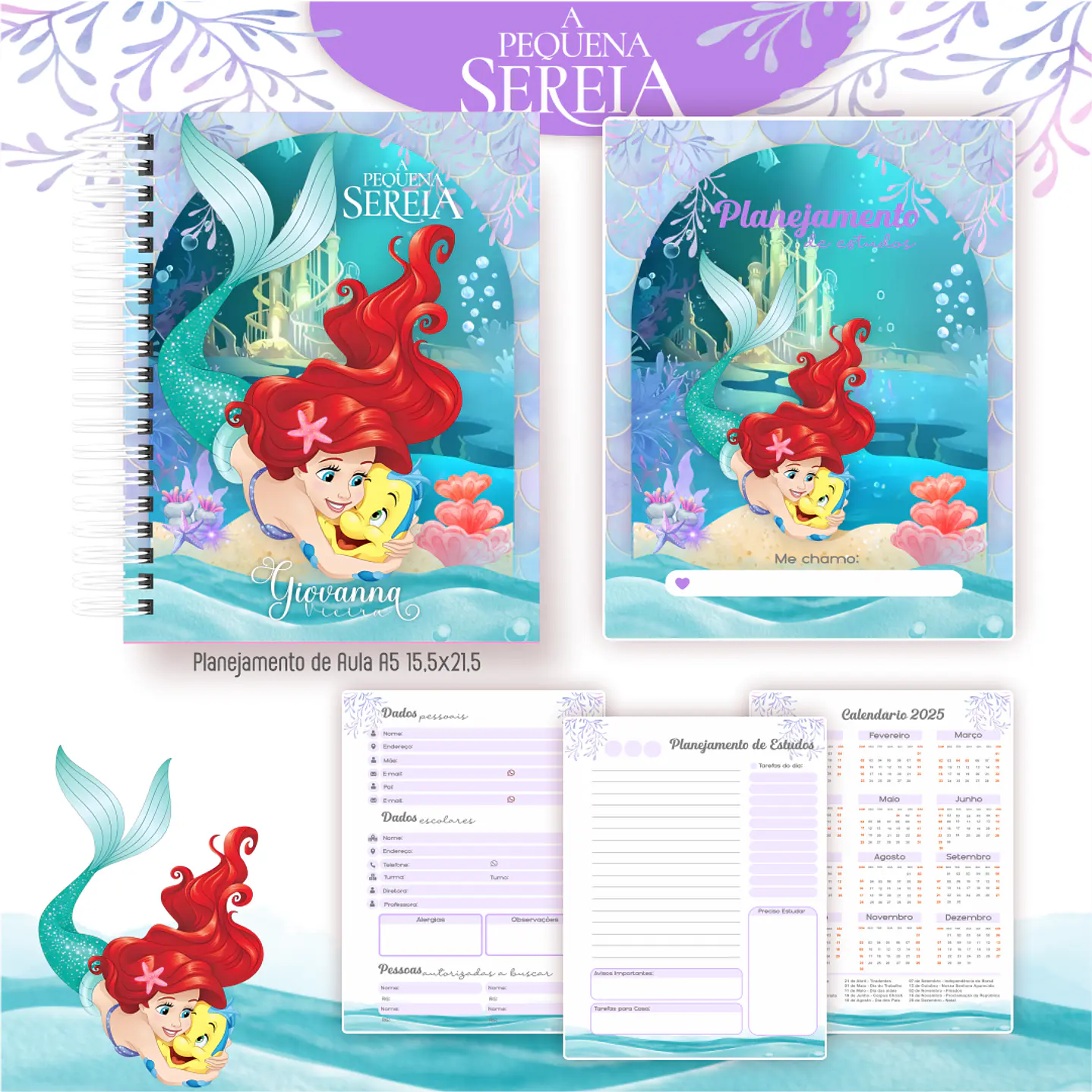Kit Digital Encadernação Ariel - Volta às Aulas 6