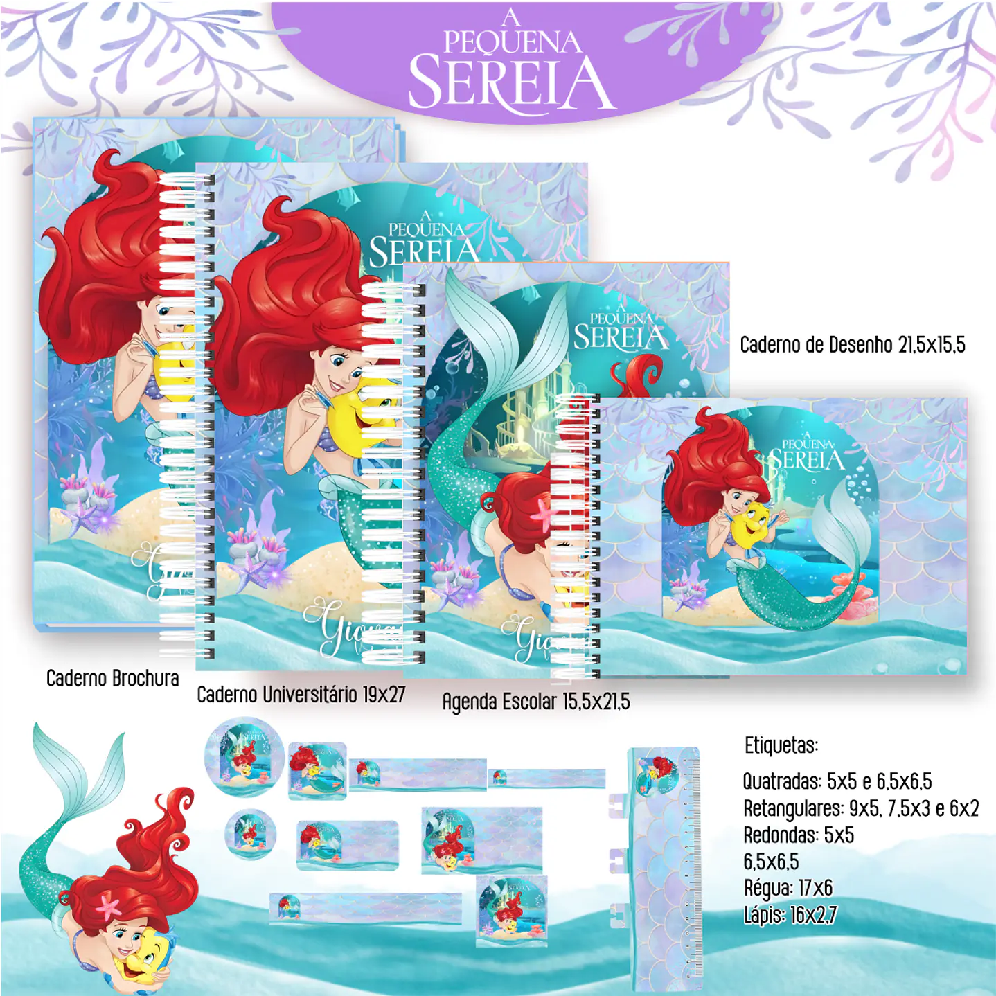 Kit Digital Encadernação Ariel - Volta às Aulas 1
