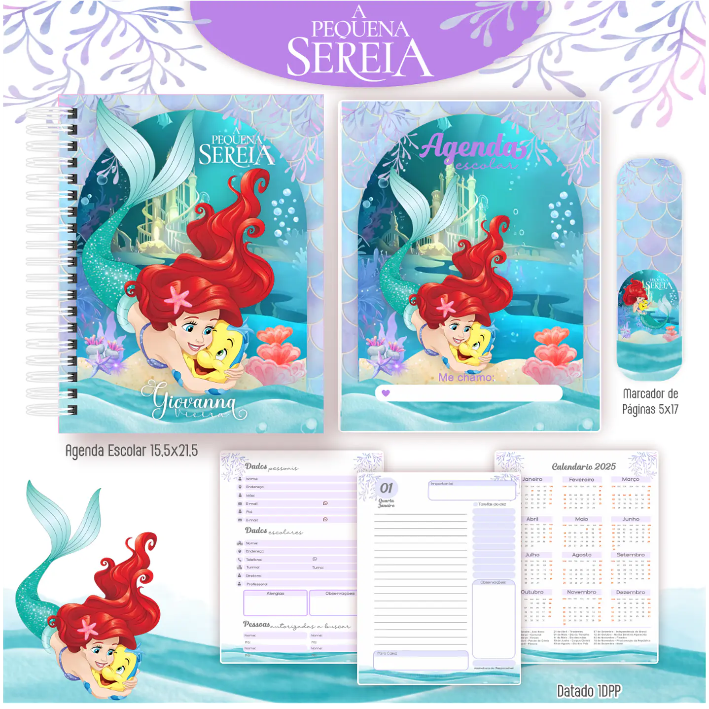 Kit Digital Encadernação Ariel - Volta às Aulas 7