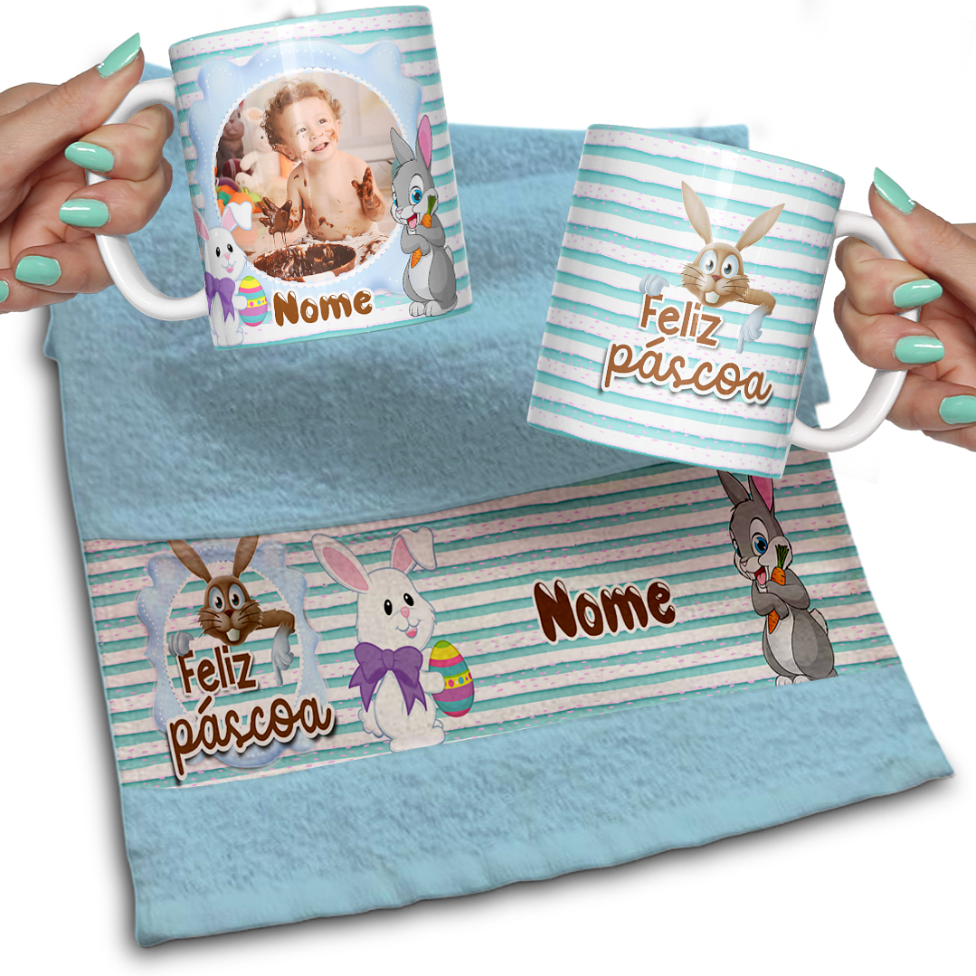 Pack Artes Canecas e Toalhinha Páscoa - 20 Artes Exclusivas 2