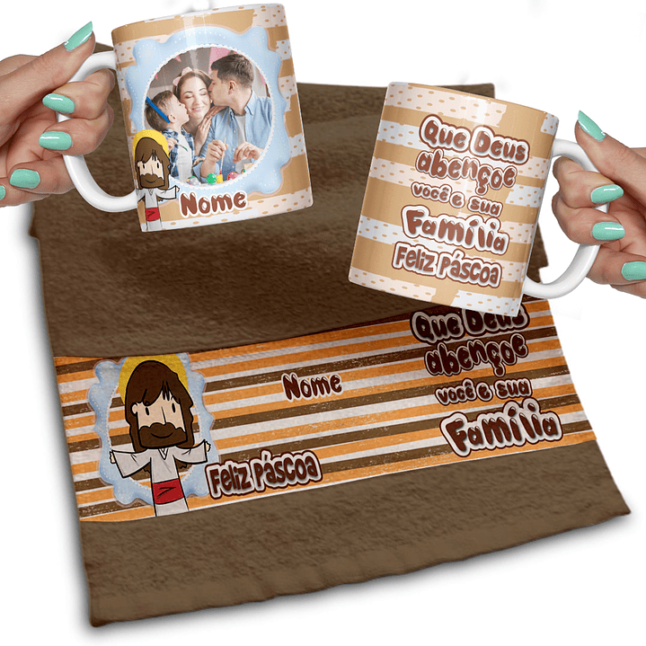 Pack Artes Canecas e Toalhinha Páscoa - 20 Artes Exclusivas 4