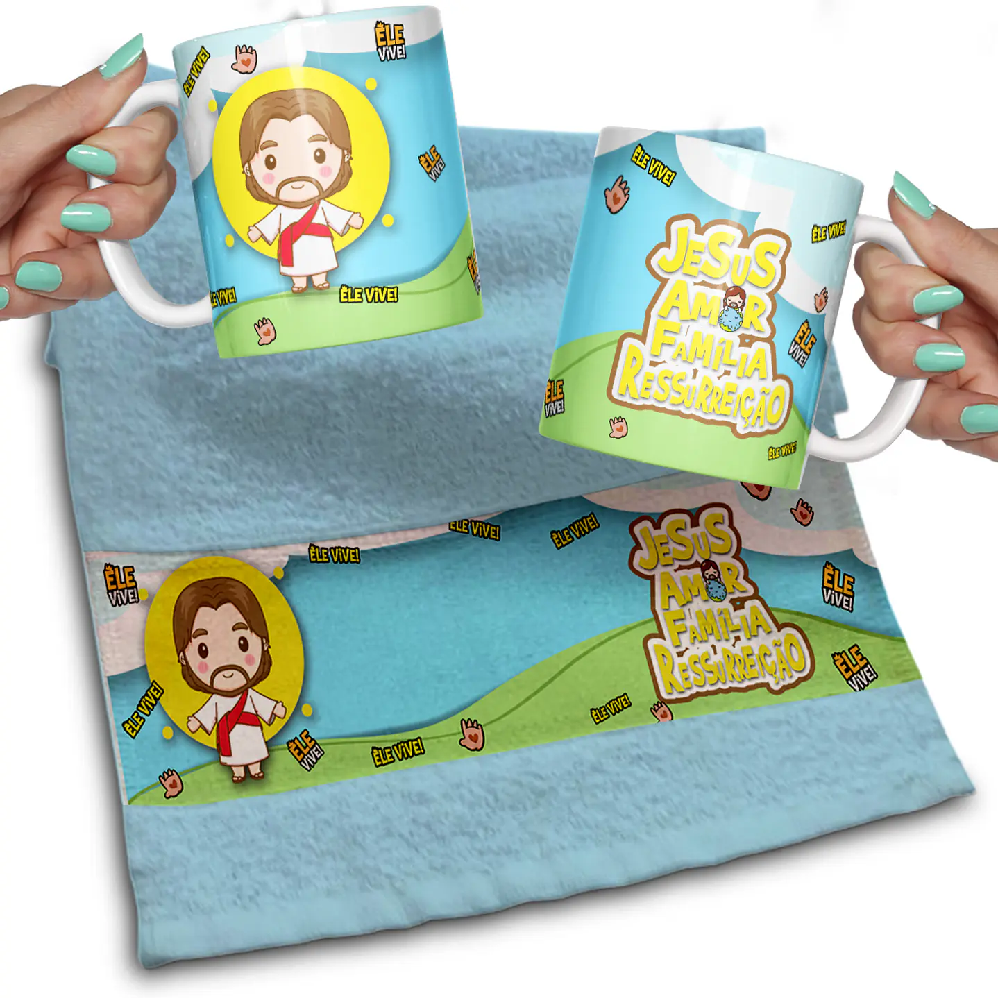Pack Artes Canecas e Toalhinha Páscoa - 20 Artes Exclusivas 5