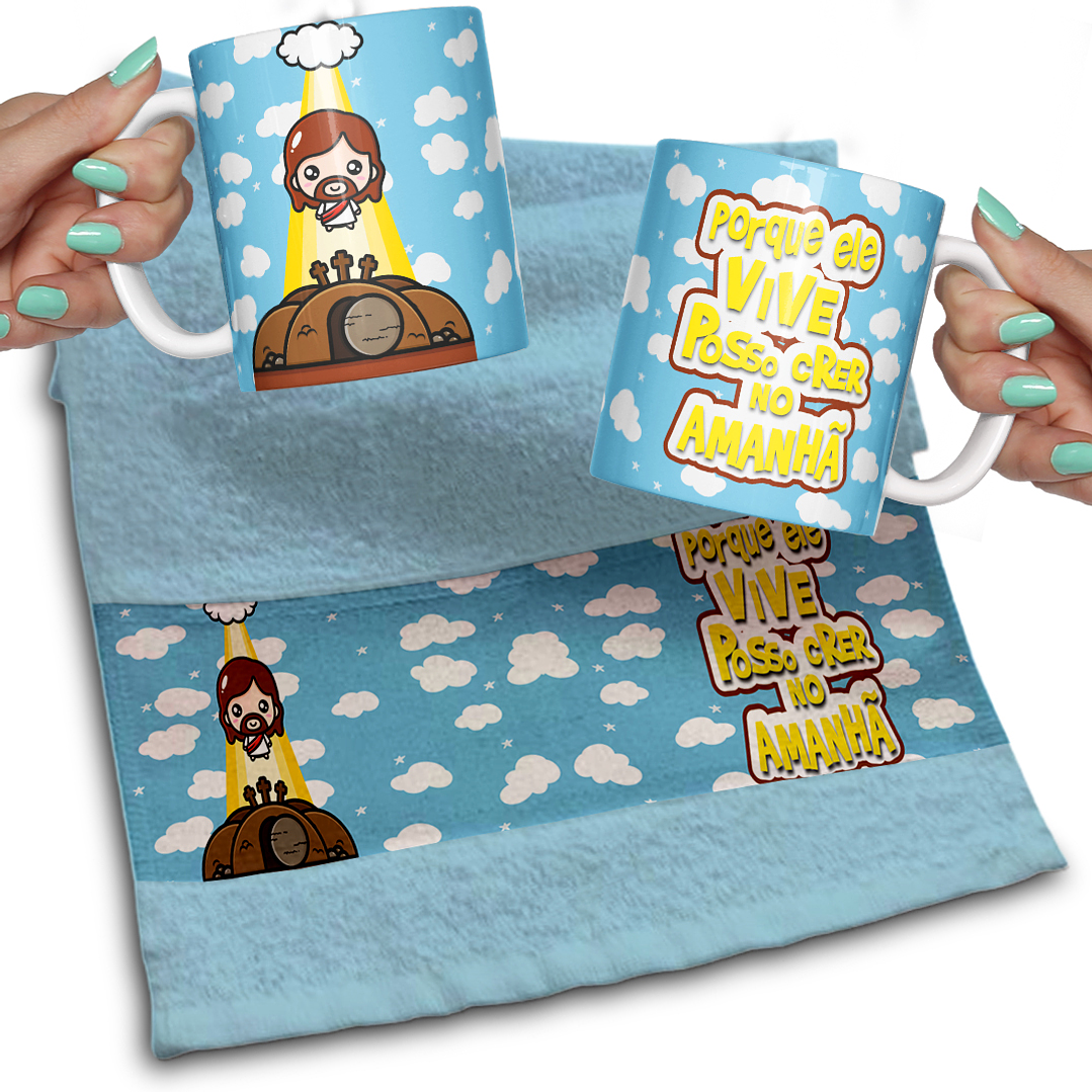 Pack Artes Canecas e Toalhinha Páscoa - 20 Artes Exclusivas 10