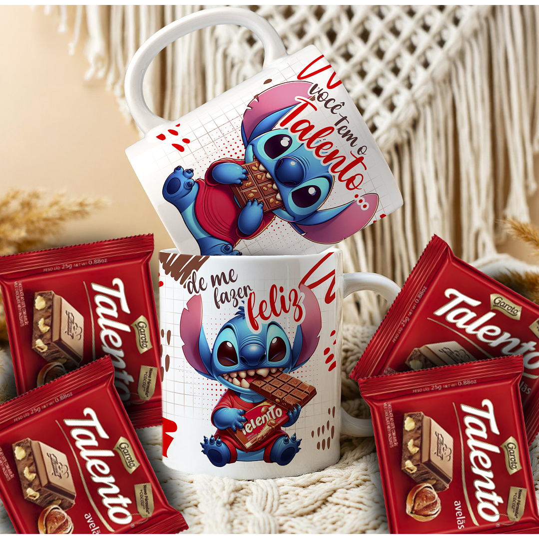 Pack Artes Canecas Stitch Páscoa Chocolate - 14 Artes PNG e CDR 3