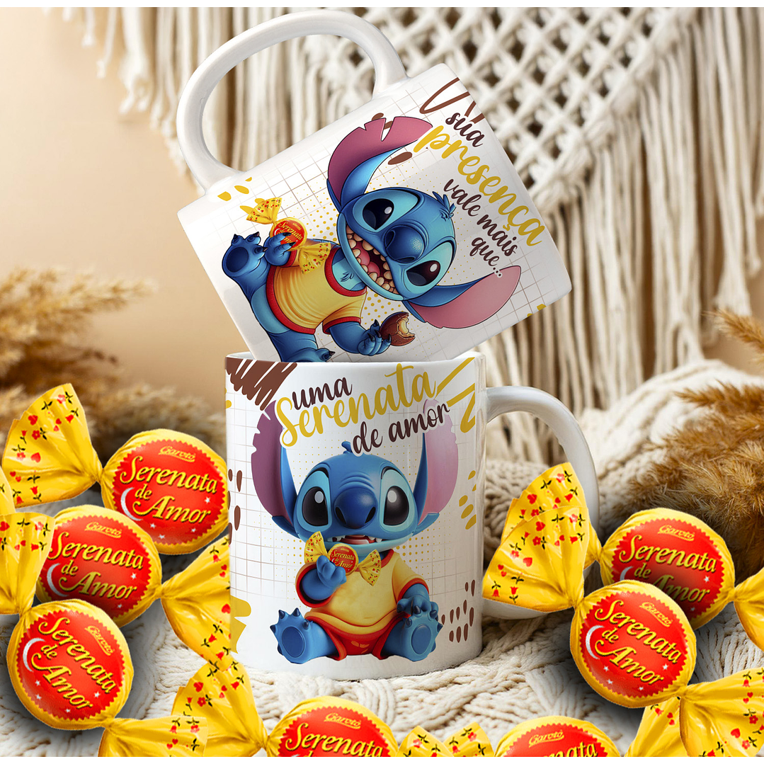 Pack Artes Canecas Stitch Páscoa Chocolate - 14 Artes PNG e CDR 4