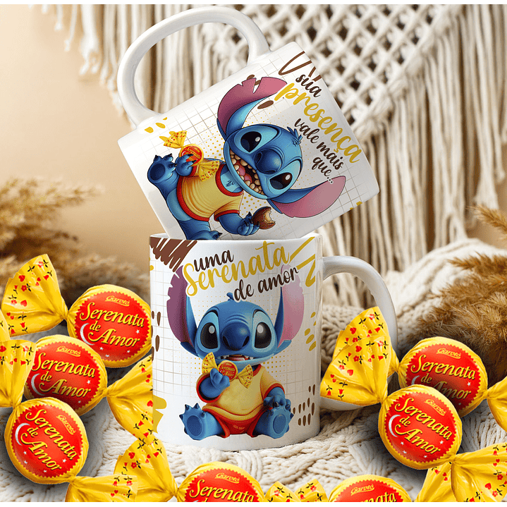 Pack Artes Canecas Stitch Páscoa Chocolate - 14 Artes PNG e CDR 4