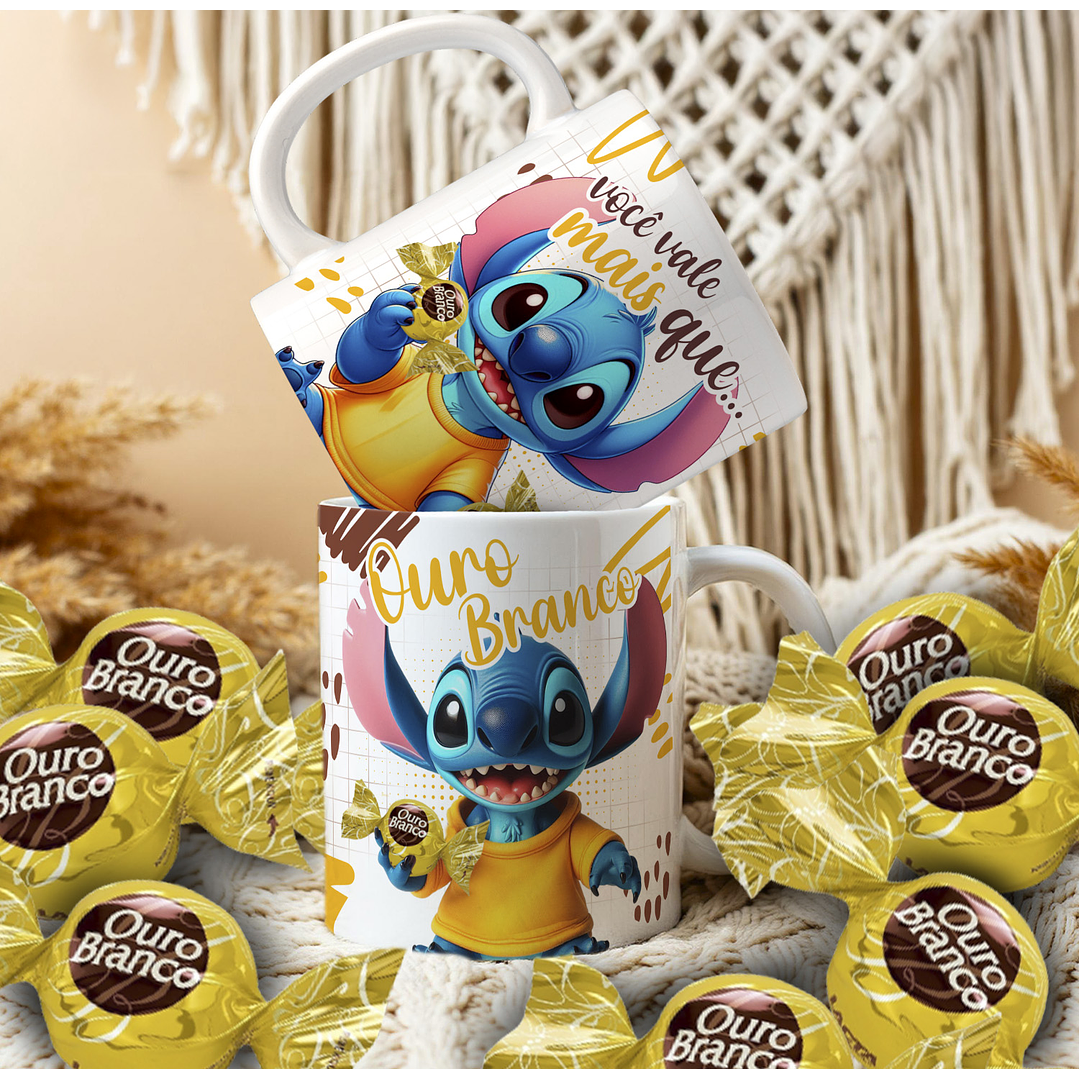 Pack Artes Canecas Stitch Páscoa Chocolate - 14 Artes PNG e CDR 5