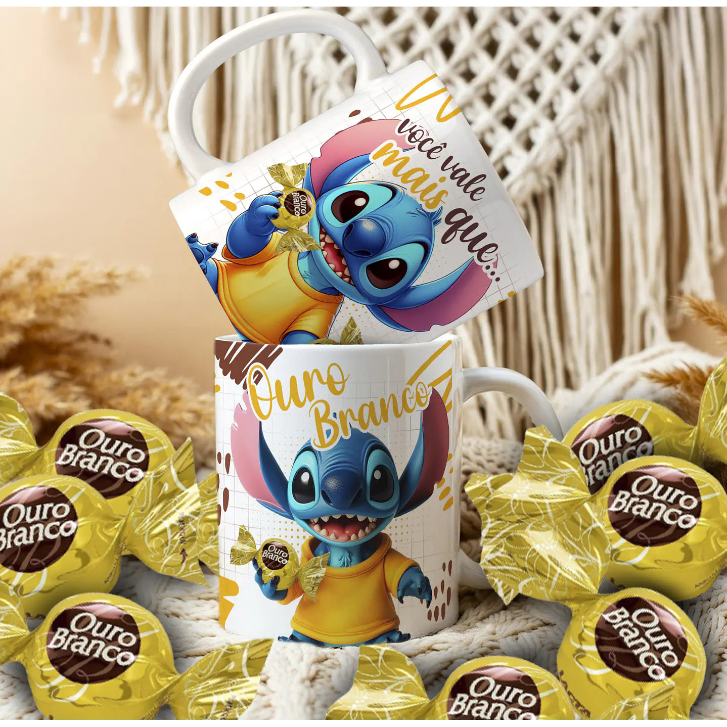 Pack Artes Canecas Stitch Páscoa Chocolate - 14 Artes PNG e CDR 5