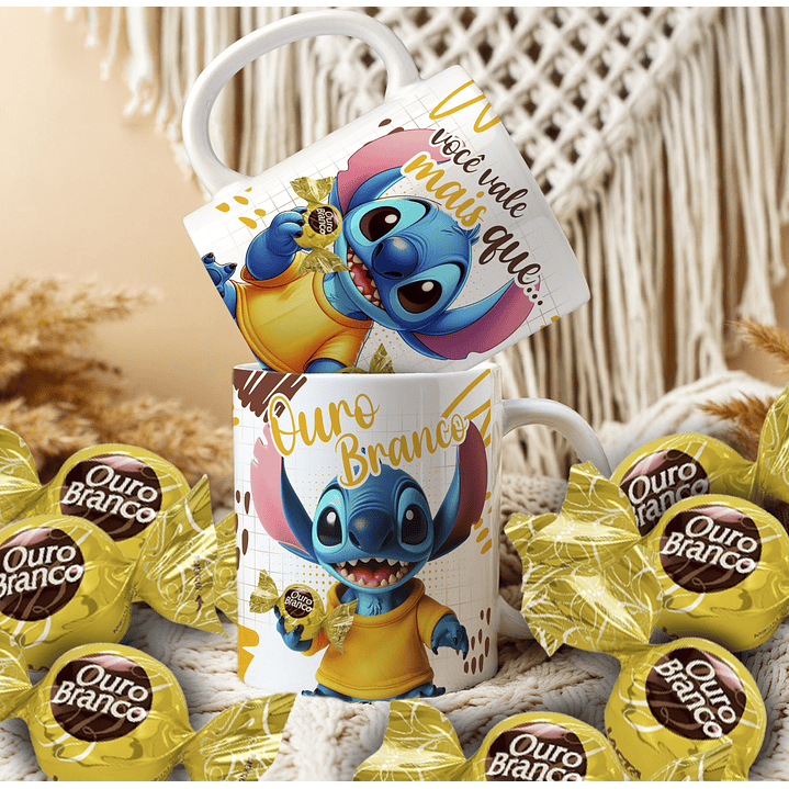 Pack Artes Canecas Stitch Páscoa Chocolate - 14 Artes PNG e CDR 5