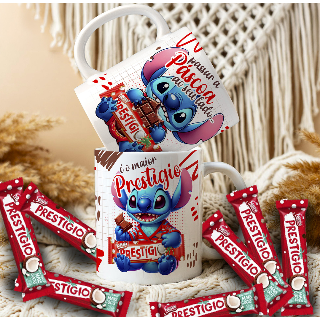 Pack Artes Canecas Stitch Páscoa Chocolate - 14 Artes PNG e CDR 6