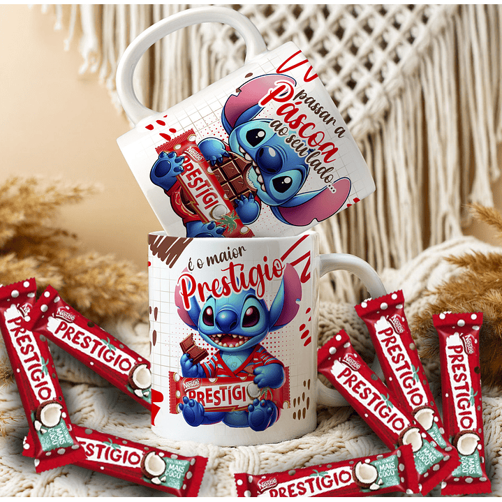 Pack Artes Canecas Stitch Páscoa Chocolate - 14 Artes PNG e CDR 6