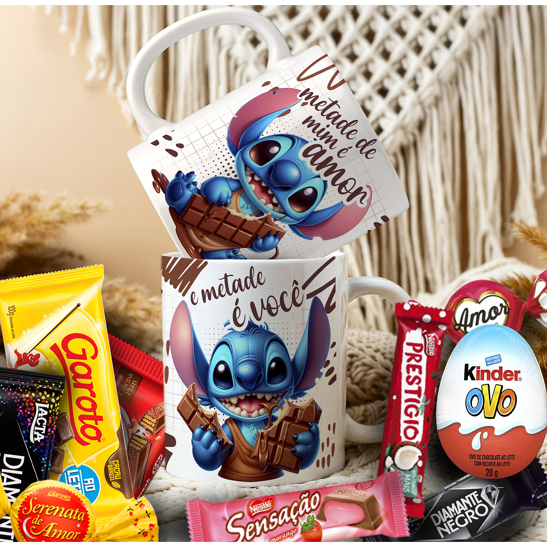 Pack Artes Canecas Stitch Páscoa Chocolate - 14 Artes PNG e CDR 8