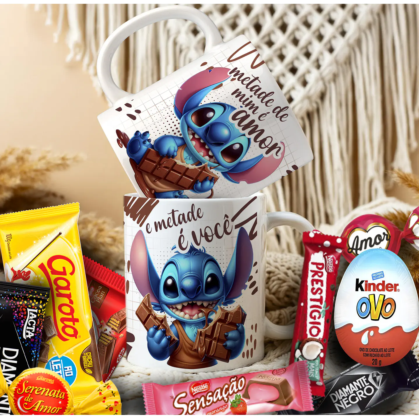 Pack Artes Canecas Stitch Páscoa Chocolate - 14 Artes PNG e CDR 8