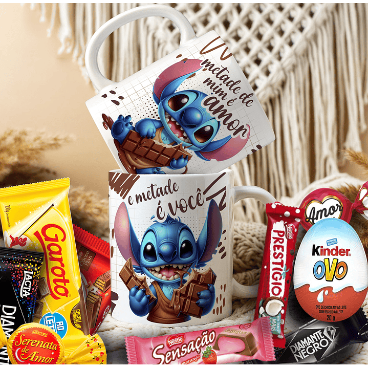 Pack Artes Canecas Stitch Páscoa Chocolate - 14 Artes PNG e CDR 8