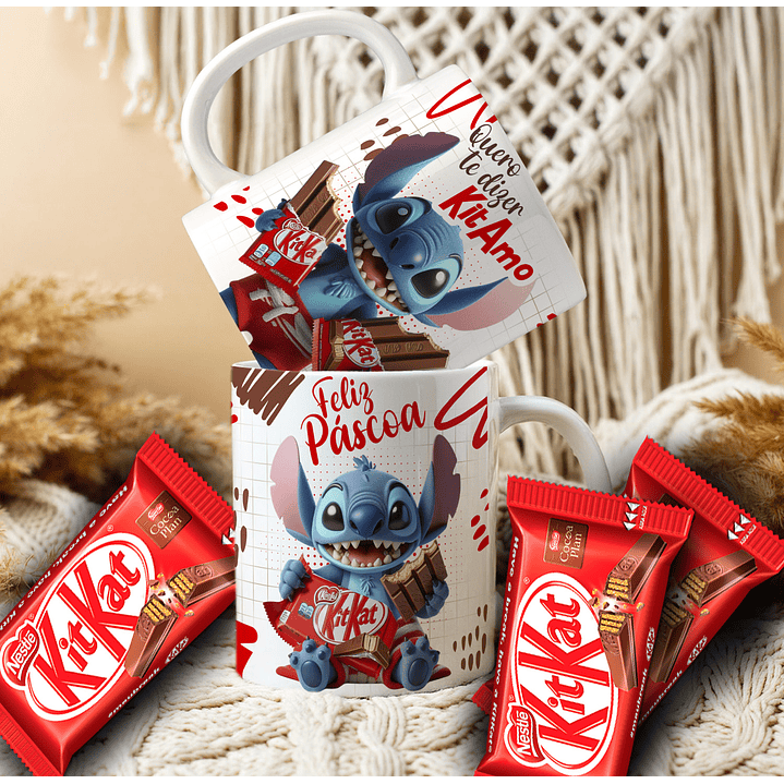 Pack Artes Canecas Stitch Páscoa Chocolate - 14 Artes PNG e CDR 13