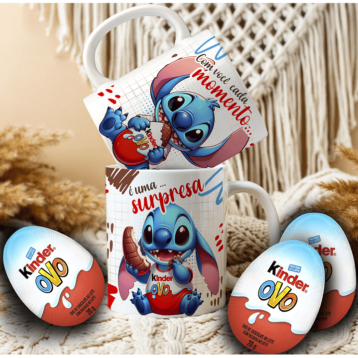 Pack Artes Canecas Stitch Páscoa Chocolate - 14 Artes PNG e CDR 14