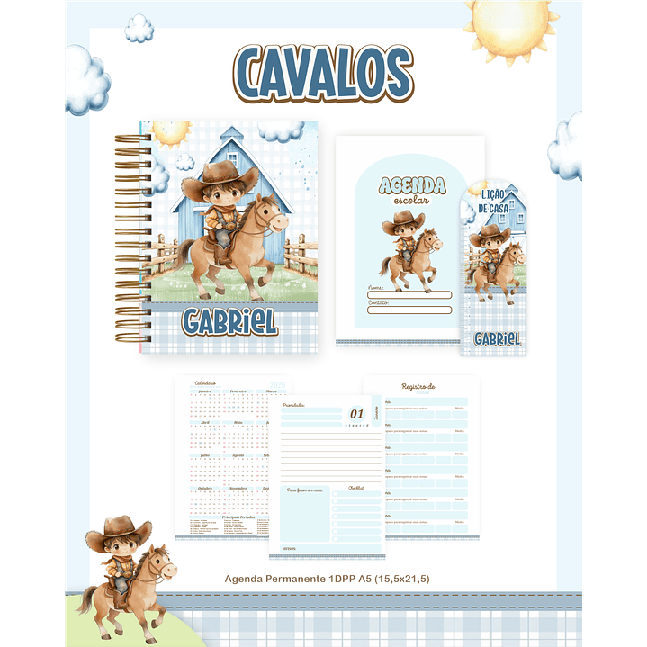 Encadernação Fazendeiro Menino Volta às Aulas para Imprimir 2