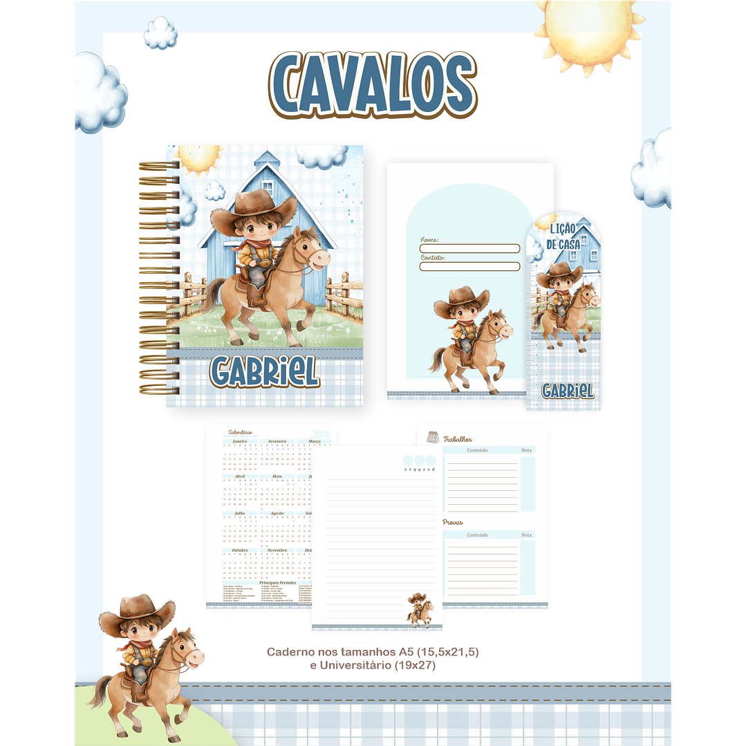 Encadernação Fazendeiro Menino Volta às Aulas para Imprimir 3