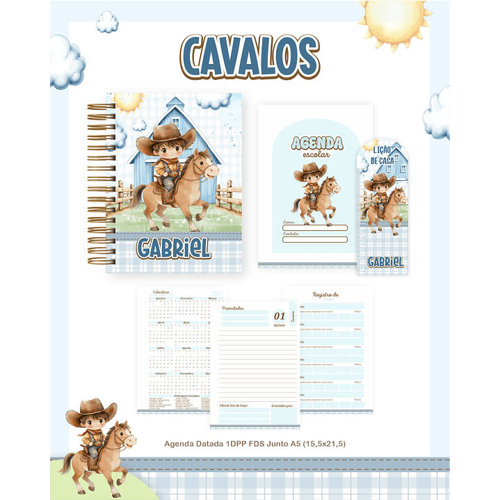 Encadernação Fazendeiro Menino Volta às Aulas para Imprimir 4