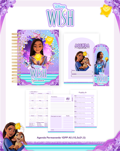 Kit Digital Encadernação Wish - Volta às Aulas Completo